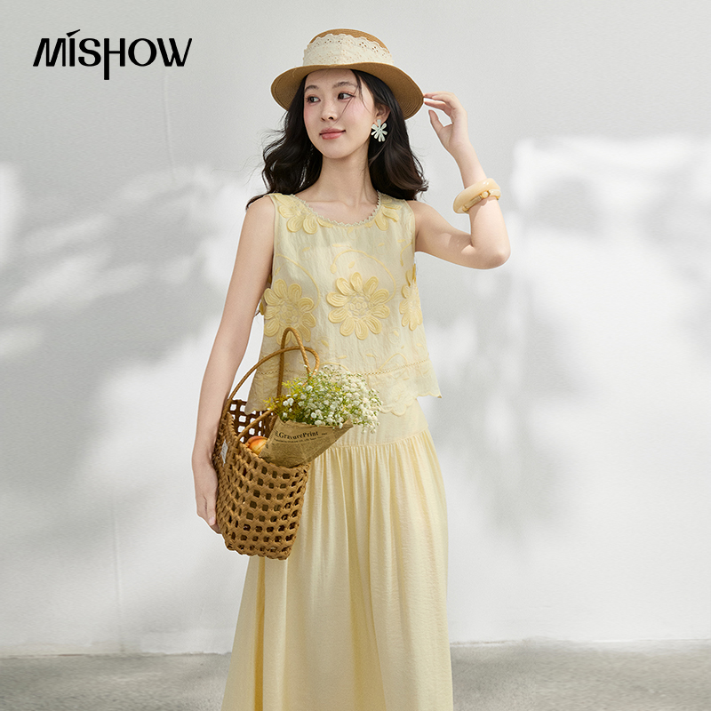 MISHOW French Floral Embroider – Midi Skirt Floral Bewertung und Preis