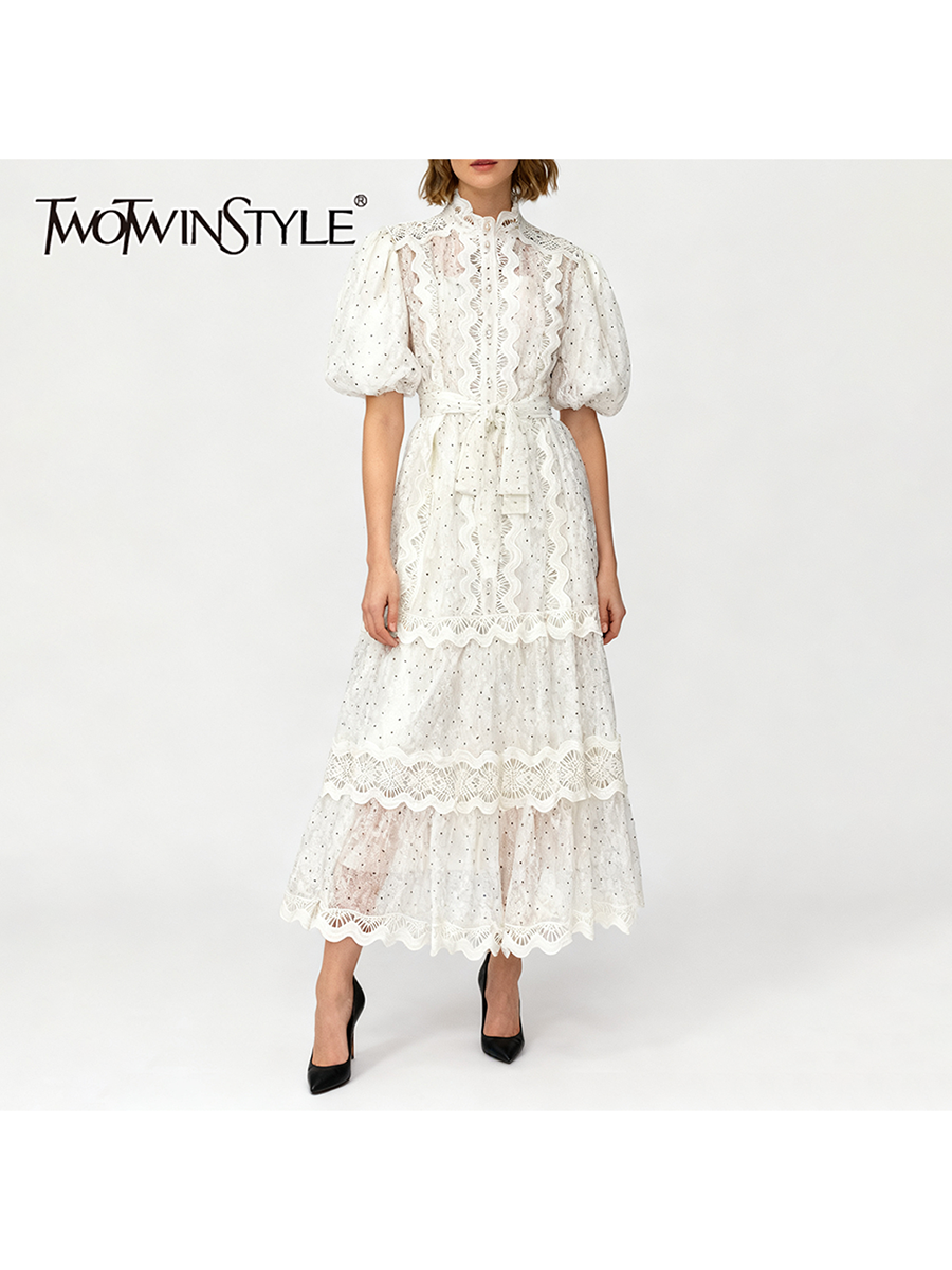 TWOTWINSTYLE Dot Print Sheer D – Linen Dress Wrap Bewertung und Preis