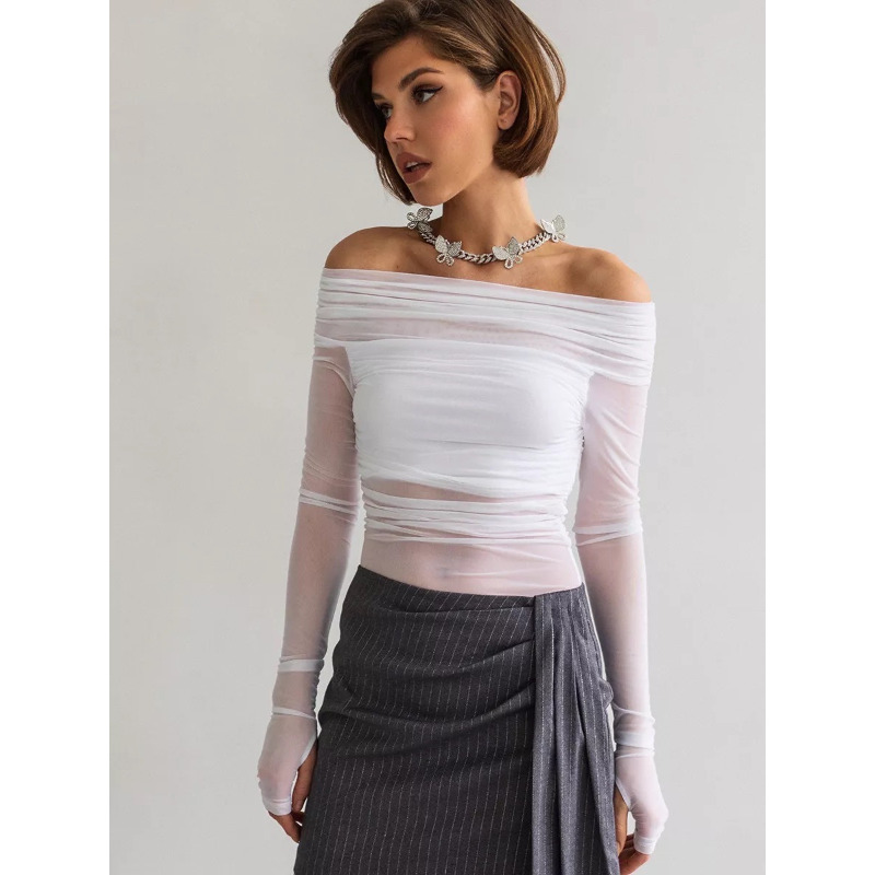 Women  Mesh Off Shoulder Top S – Blouse Off Shoulder Bewertung und Preis