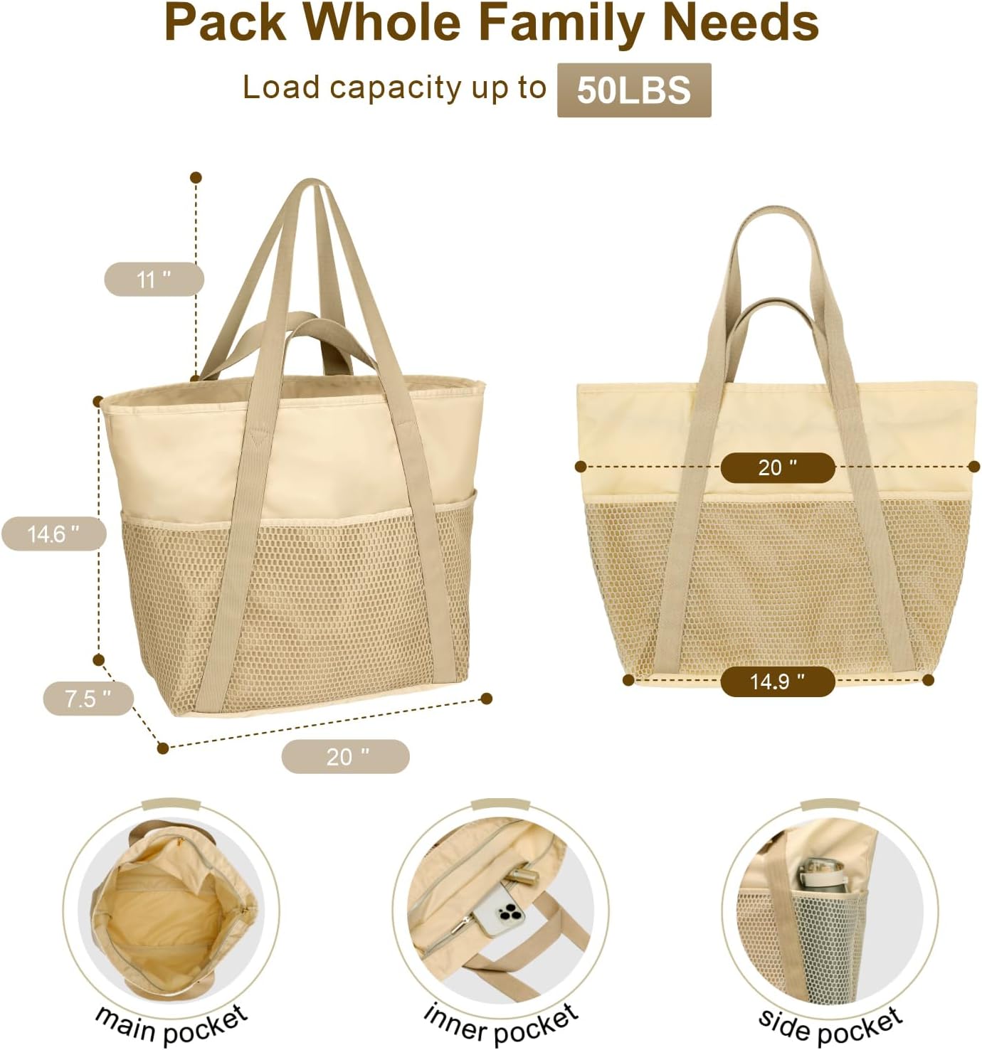 Waterproof Beach Bags for Wome – Tote Bag Beach Bewertung und Preis