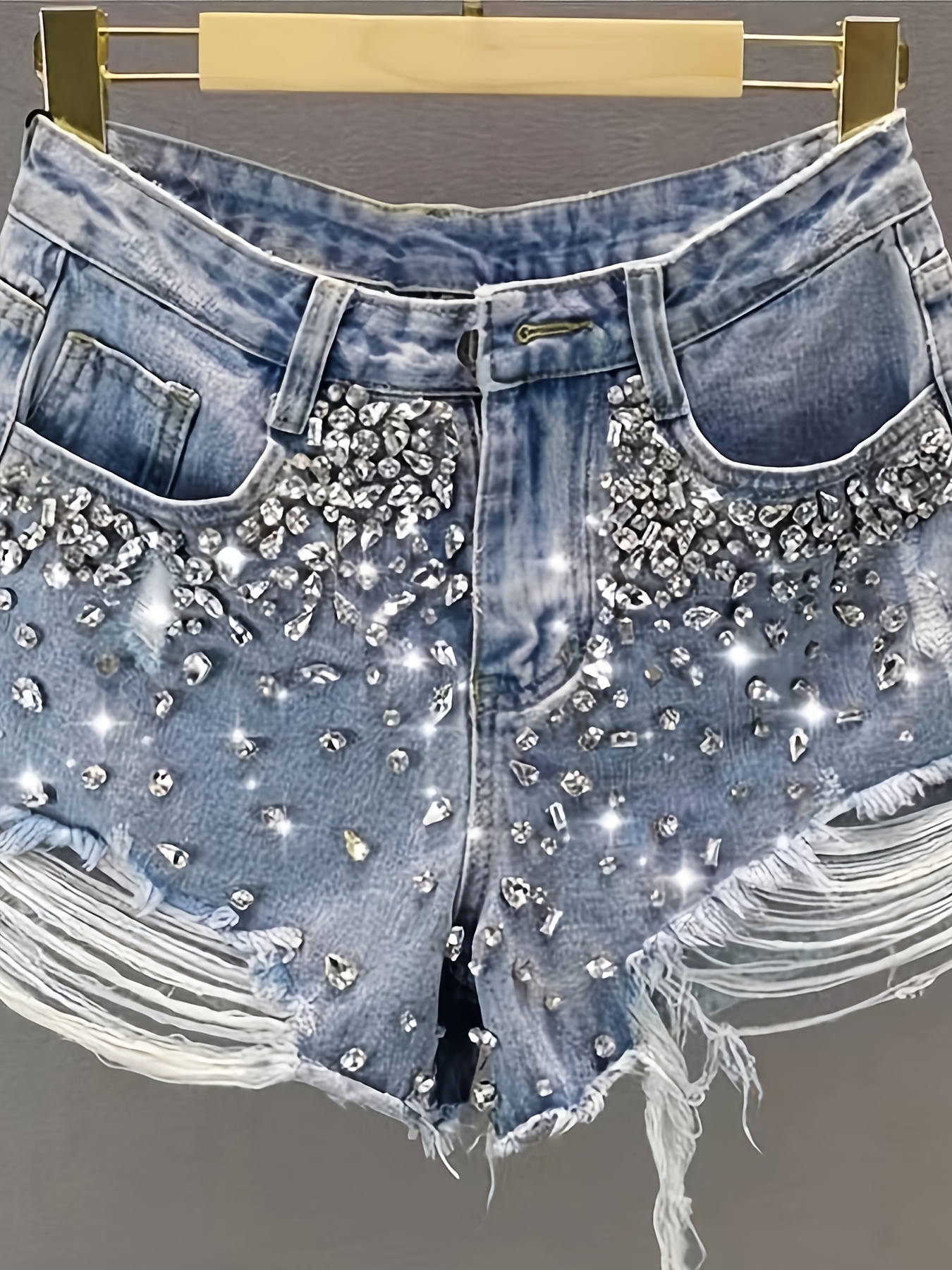 Hot girl style rhinestone ripp – Shorts Denim Frayed Bewertung und Preis