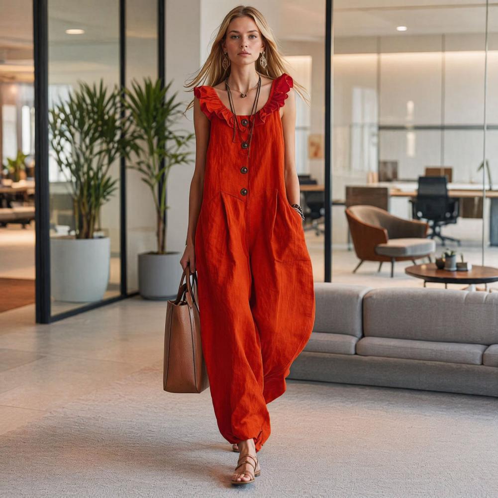 Women Jumpsuit Breathable Rela – Jumpsuit Linen Relaxed Bewertung und Preis