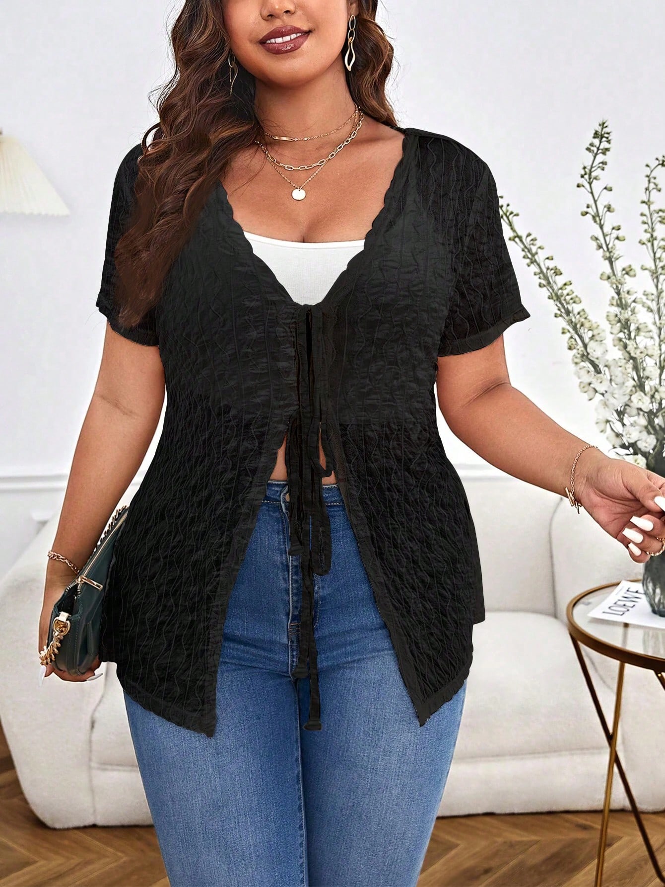 Spring Summer Plus Size Women  – Kimono Sheer Floral Bewertung und Preis