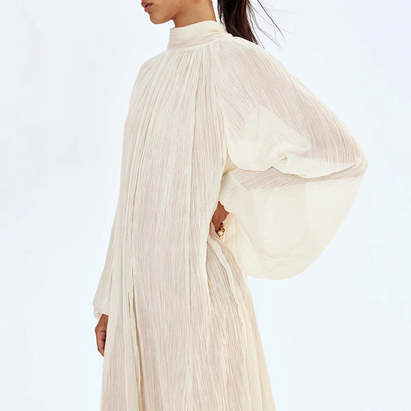 Ladies O-neck Long Sleeved Ple – Linen Dress Wrap Bewertung und Preis