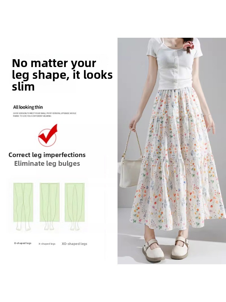 plus Size Floral Print A-Line  – Midi Skirt Floral Bewertung und Preis