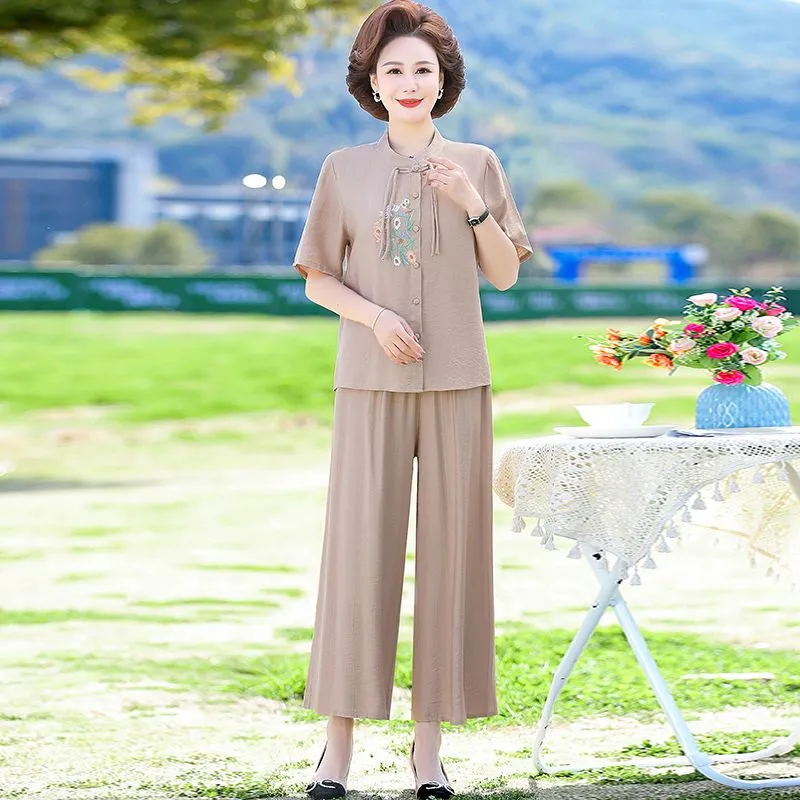Women's Chinese Style Embroide – Linen Pant Wide Bewertung und Preis