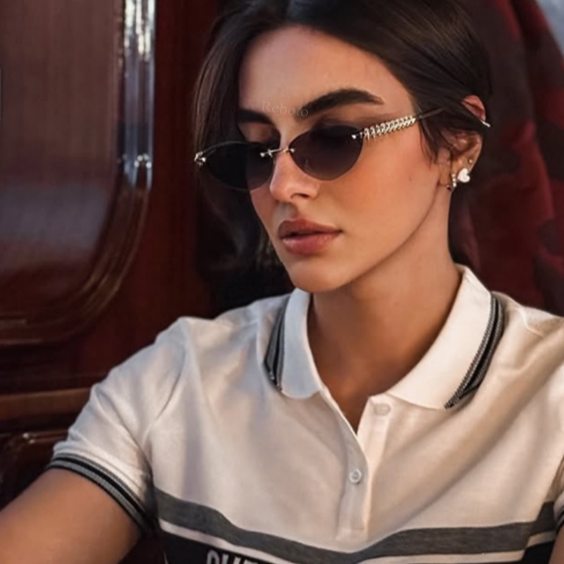 New Cat Eye Rivet Rimless Sung – Sunglasses Cat Eye Bewertung und Preis