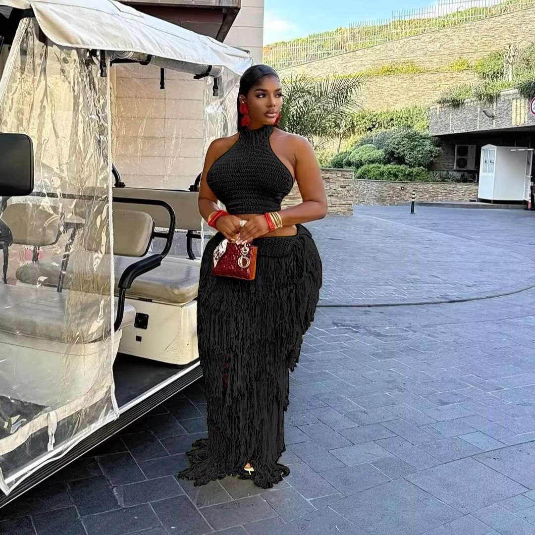 Crochet Knit Maxi Dress 2 Piec – Maxi Dress Halter Bewertung und Preis