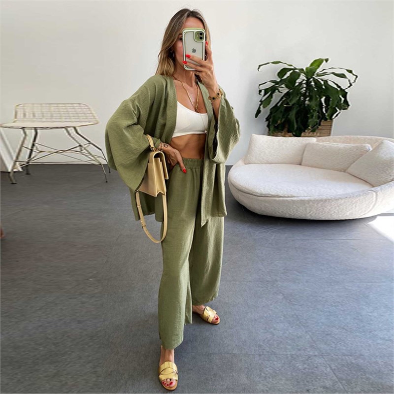 Women's Linen Trouser Suit Wit – Linen Pant Wide Bewertung und Preis