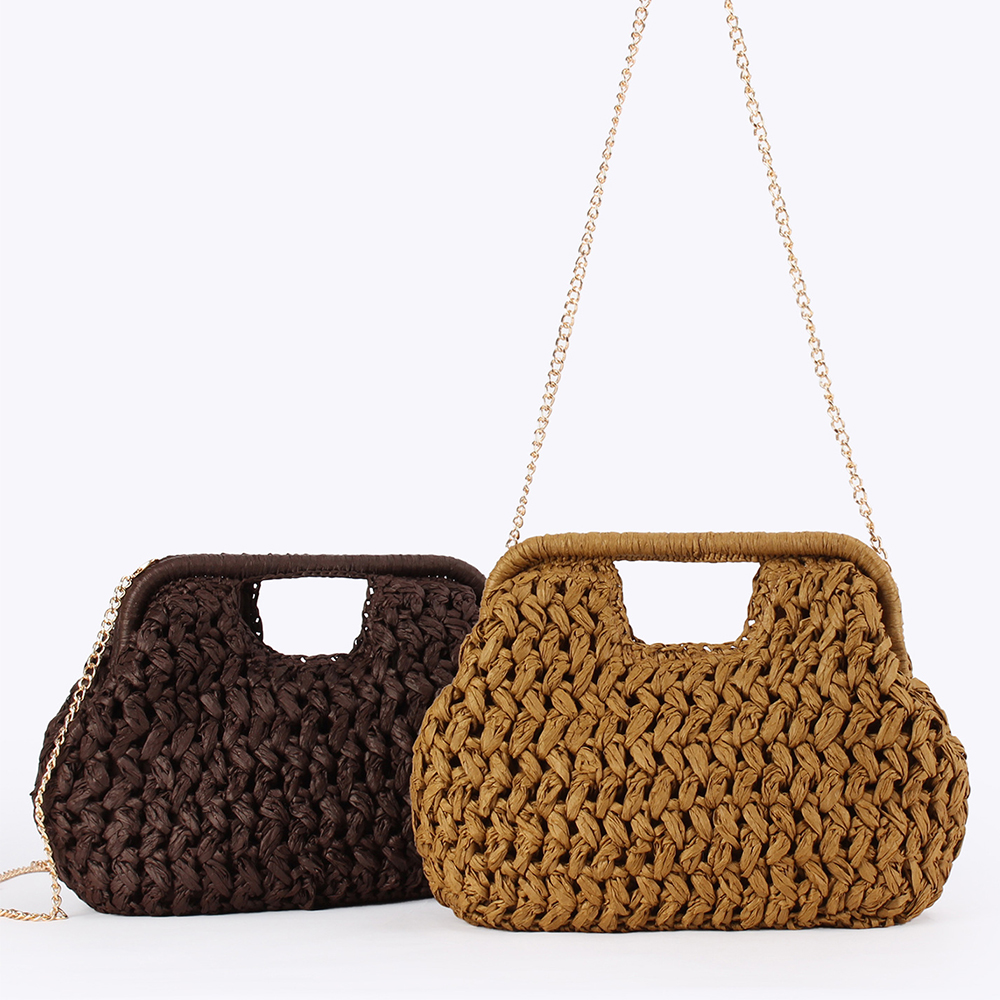 Elegant Ladies Chain Hand Knit – Crochet Bag Raffia Bewertung und Preis