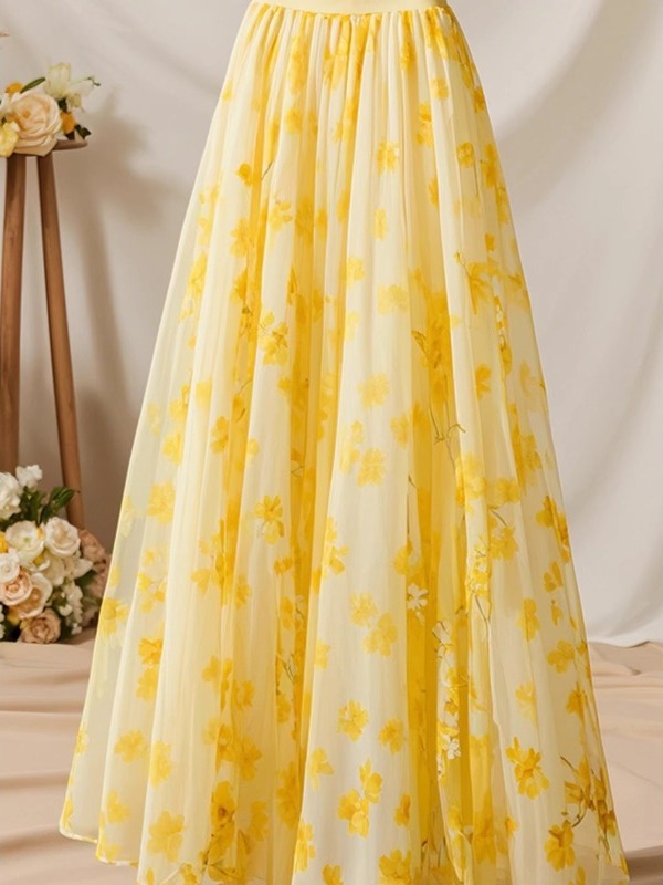 Summer 2026 High Waist Yellow  – Midi Skirt Floral Bewertung und Preis