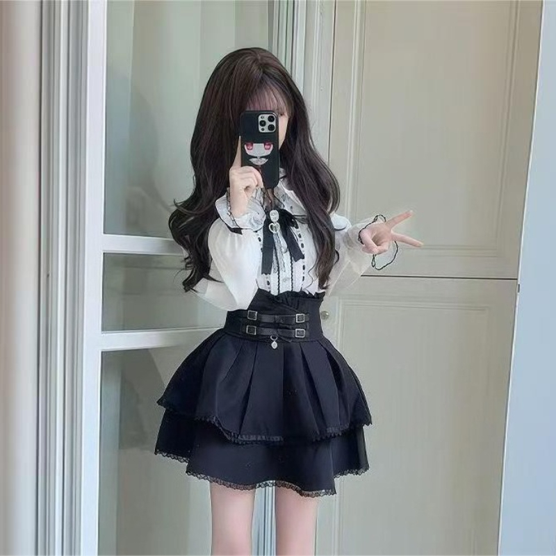Japanese Gothic Y2k Lolita Sty – Blouse Off Shoulder Bewertung und Preis