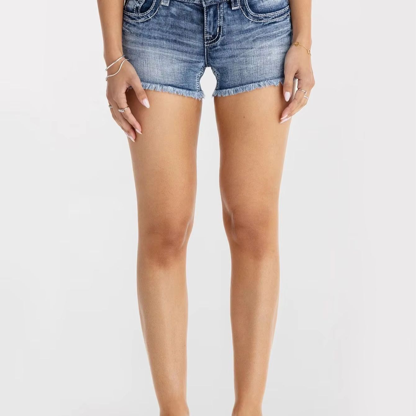 Women Clothes Butterfly Rhines – Shorts Denim Frayed Bewertung und Preis