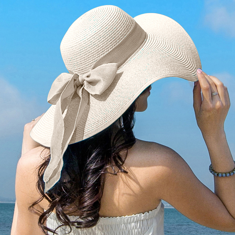 Summer Women Straw Hat Bowknot – Hat Floppy Wide Bewertung und Preis
