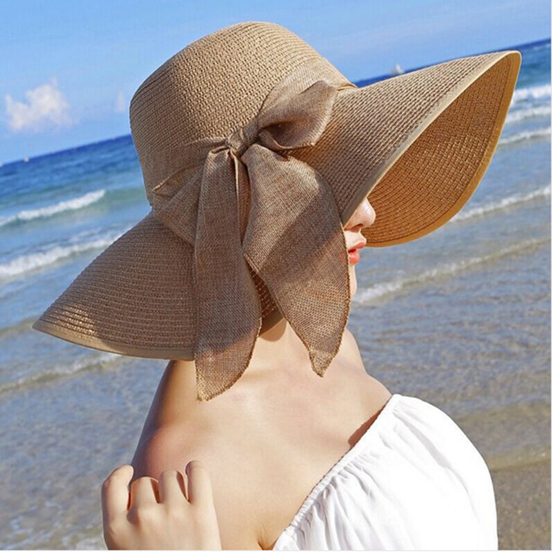 Summer Women Straw Hat Bowknot – Hat Floppy Wide Bewertung und Preis
