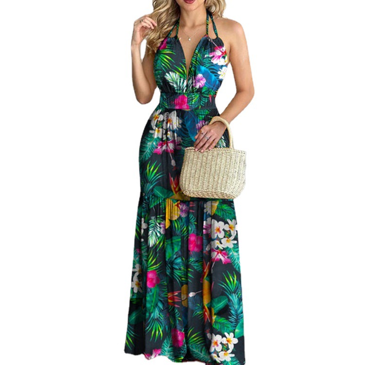 Floral Maxi Dress Long Backles – Maxi Dress Halter Bewertung und Preis