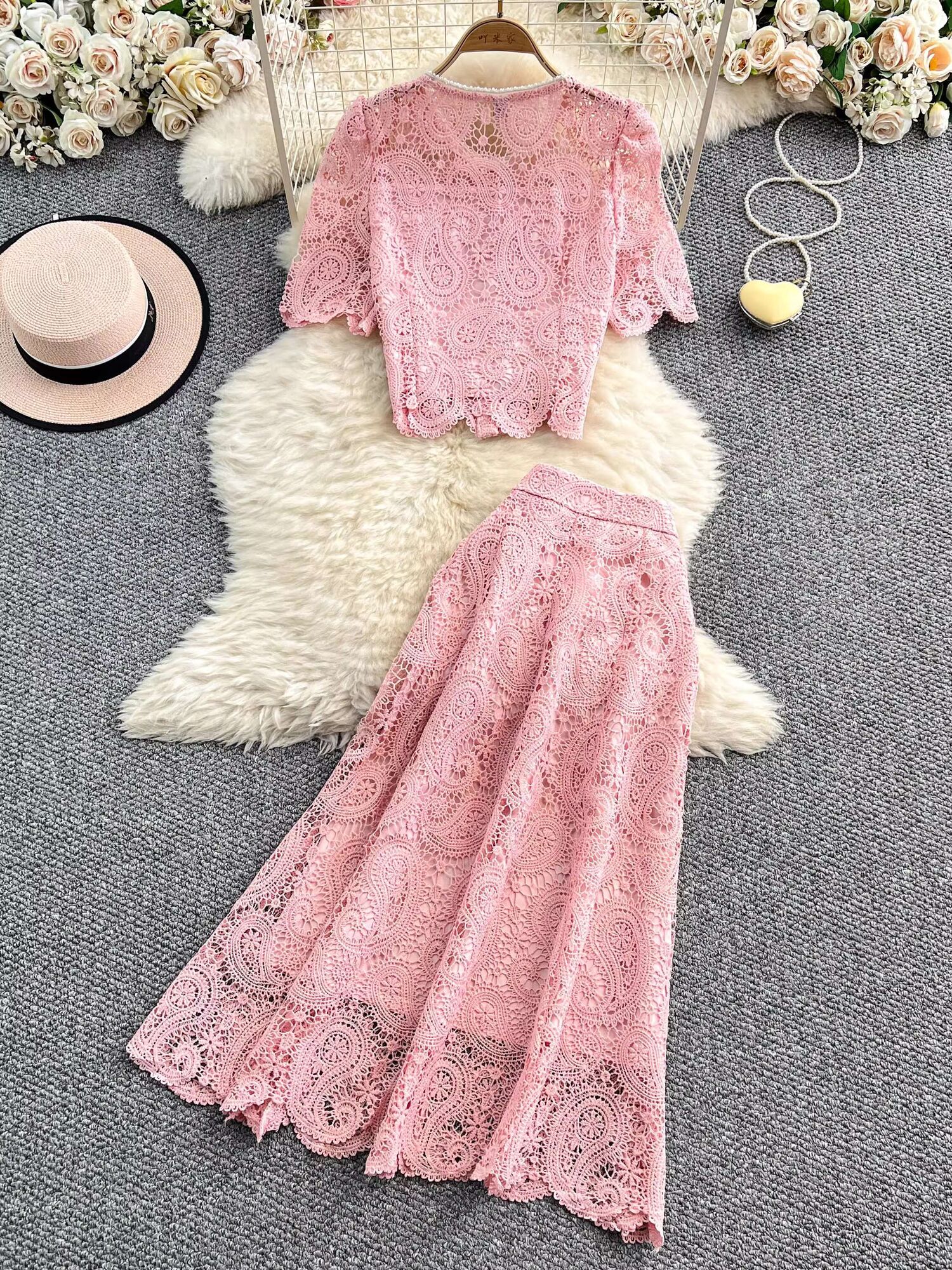Elegant Pearl Long Dress Suits – Midi Skirt Floral Bewertung und Preis