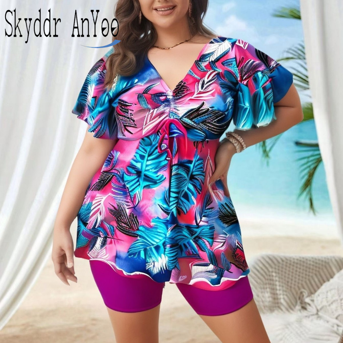 Women's Plus Size Tankini Swim – Romper Floral Print Bewertung und Preis