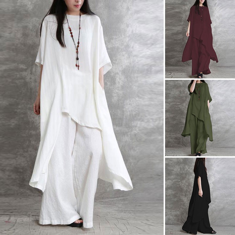 Women's Cotton Linen 2-piece S – Linen Pant Wide Bewertung und Preis
