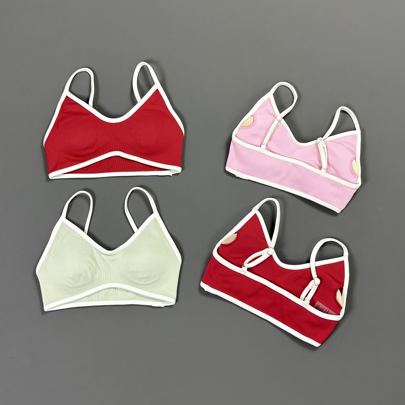 Women Contrastline Yoga Bra V  – Crop Top Crochet Bewertung und Preis