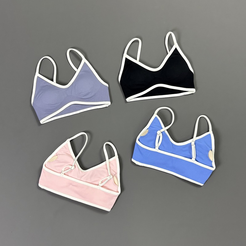 Women Contrastline Yoga Bra V  – Crop Top Crochet Bewertung und Preis