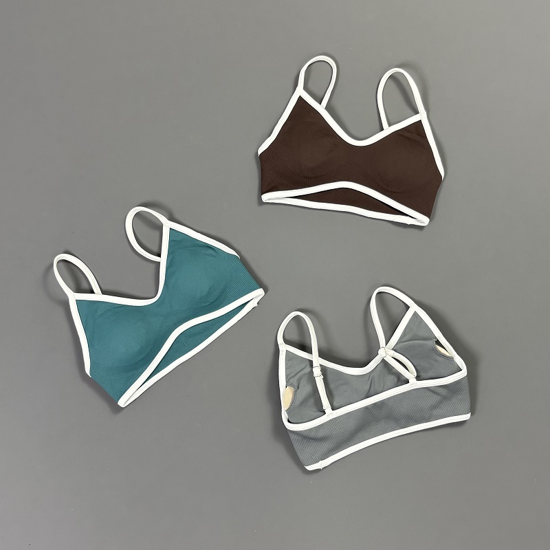 Women Contrastline Yoga Bra V  – Crop Top Crochet Bewertung und Preis