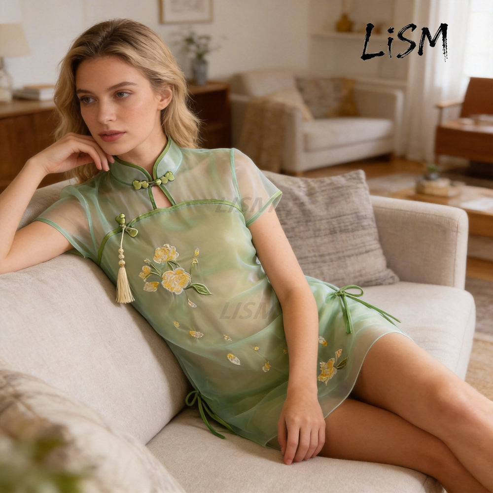 LiSM Women's Cheongsam Pajamas – Kimono Sheer Floral Bewertung und Preis