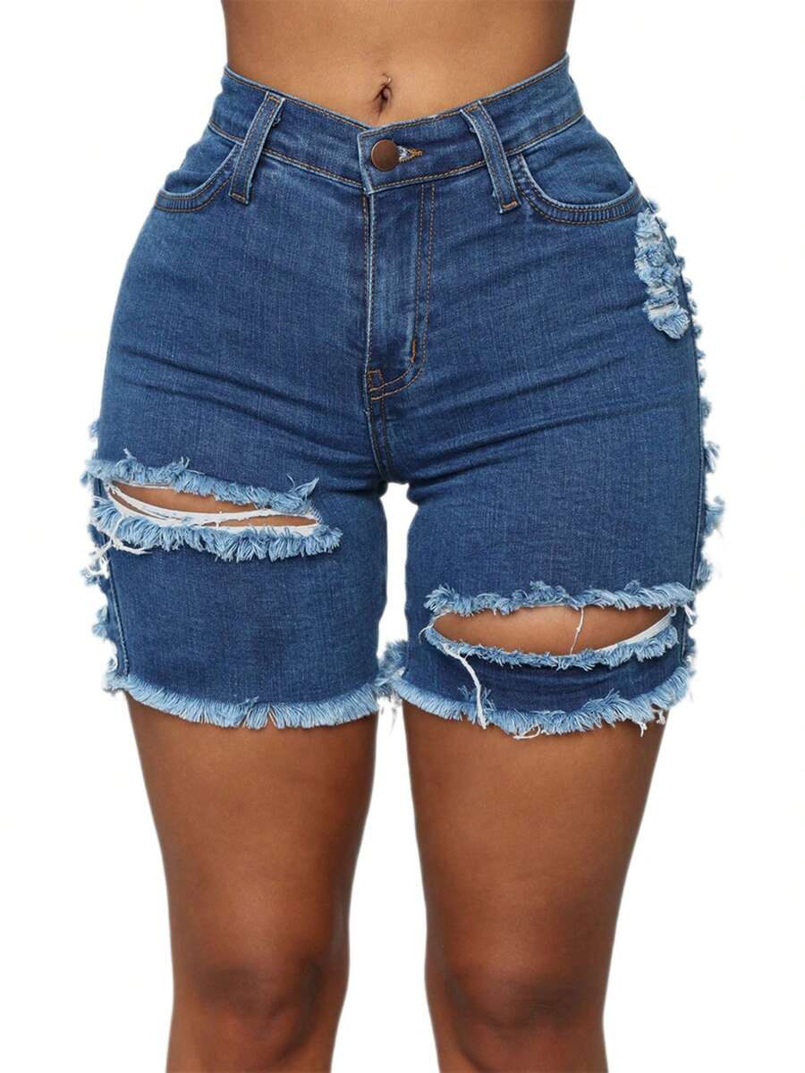 Women High Waist Ripped Denim  – Shorts Denim Frayed Bewertung und Preis