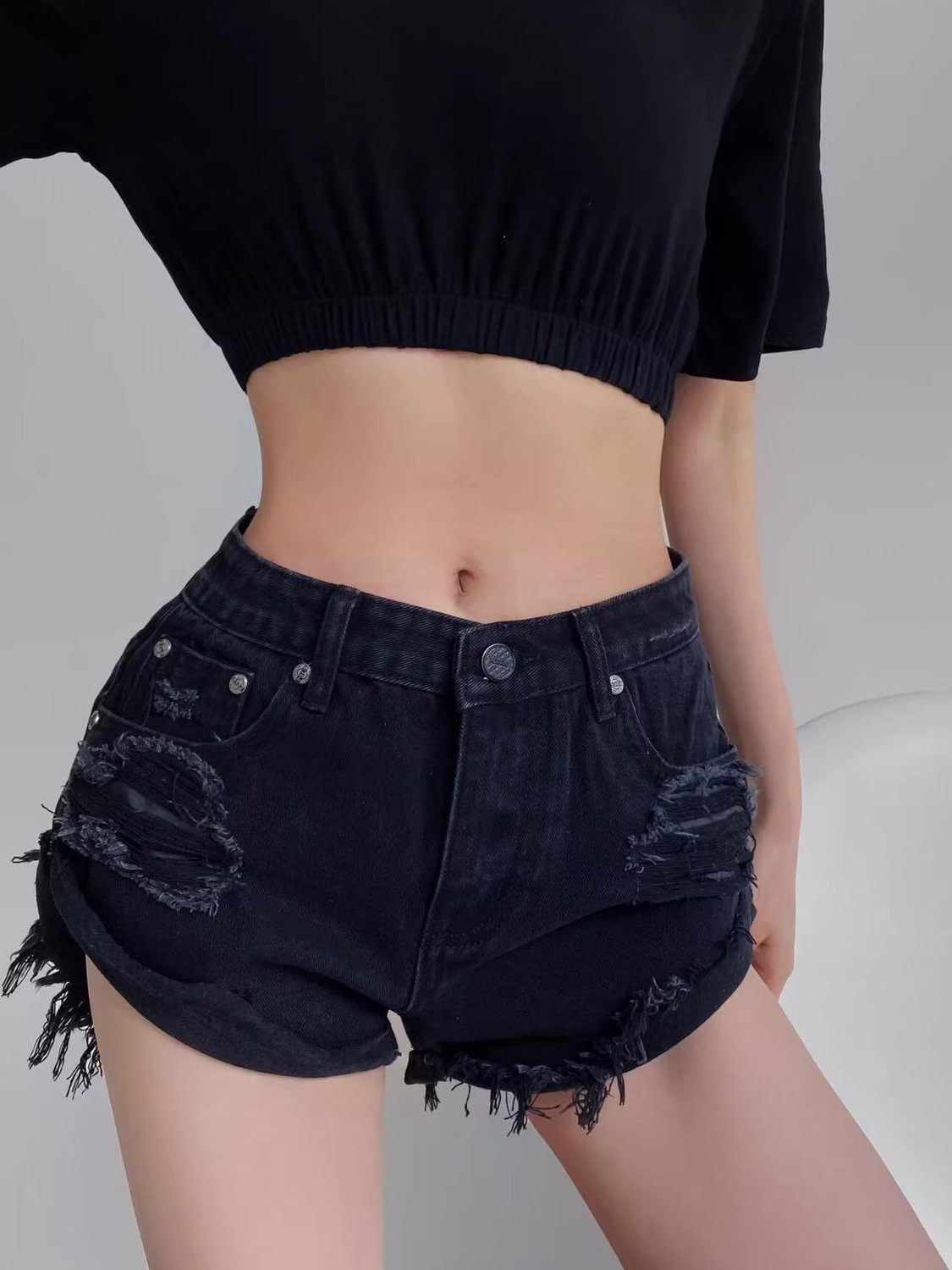 Women's Low Waist Distressed D – Shorts Denim Frayed Bewertung und Preis