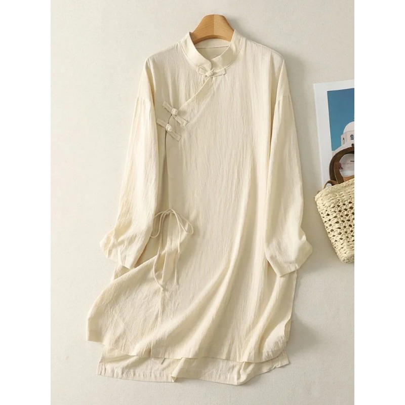 Women's Chinese Style Frog But – Linen Dress Wrap Bewertung und Preis
