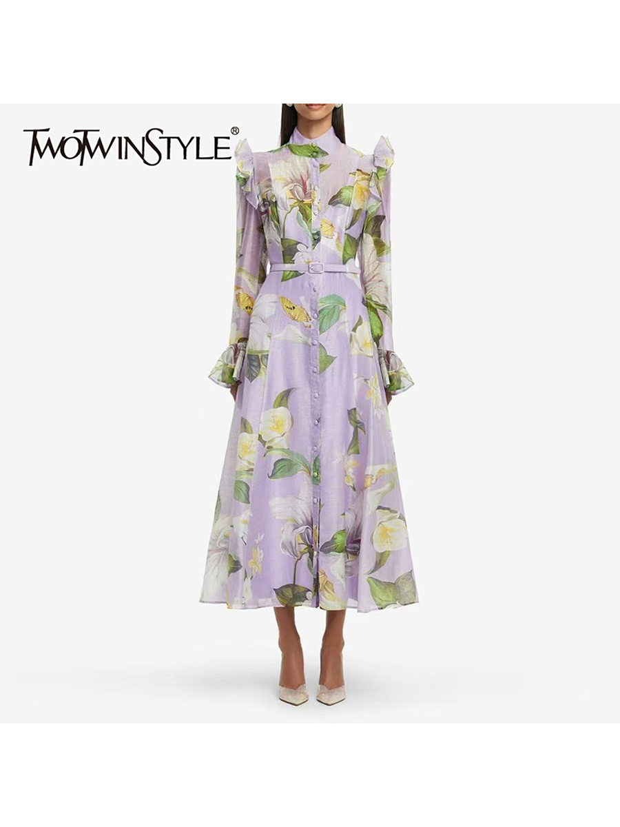 TWOTWINSTYLE Printing Spliced  – Linen Dress Wrap Bewertung und Preis