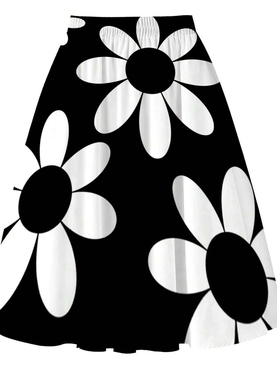 Oversized Womens Daisy Print M – Midi Skirt Floral Bewertung und Preis