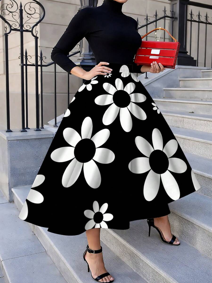Oversized Womens Daisy Print M – Midi Skirt Floral Bewertung und Preis