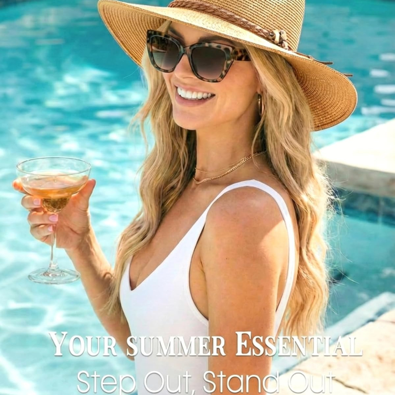 1pc Summer Straw Beach Sun Hat – Hat Floppy Wide Bewertung und Preis