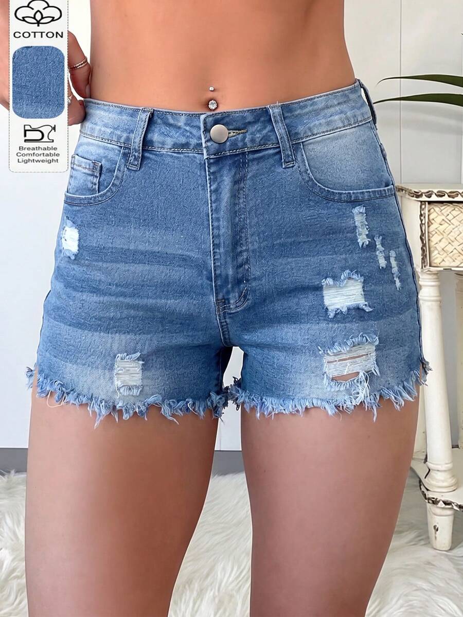 Womens Casual Distressed Denim – Shorts Denim Frayed Bewertung und Preis