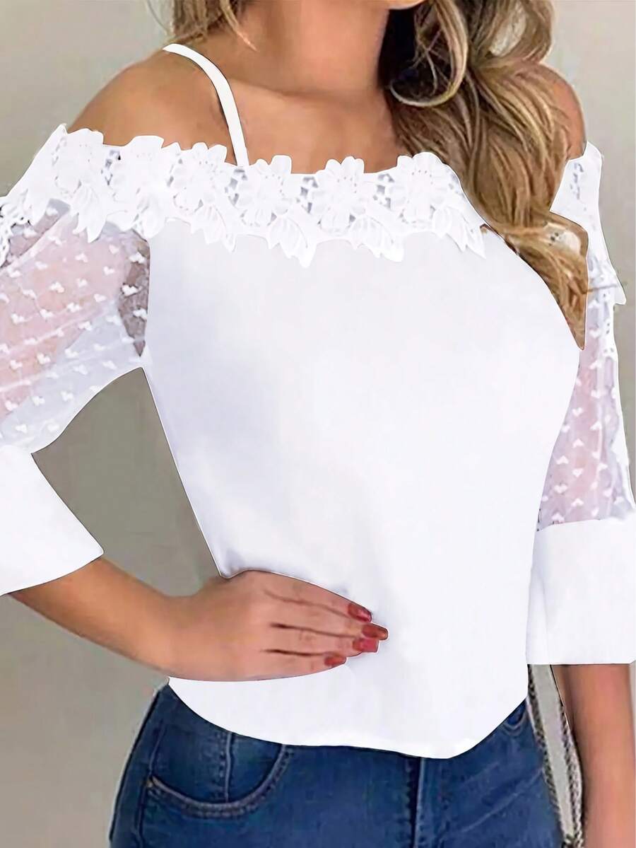 Purple Floral Print Off Should – Blouse Off Shoulder Bewertung und Preis