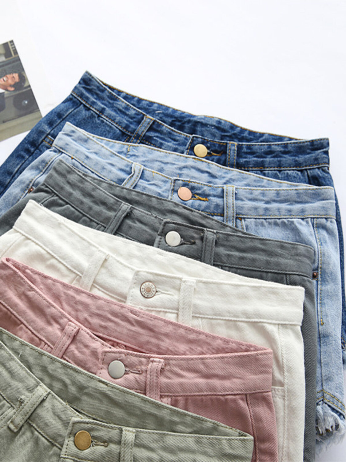 Women's High Waist Denim Short – Shorts Denim Frayed Bewertung und Preis