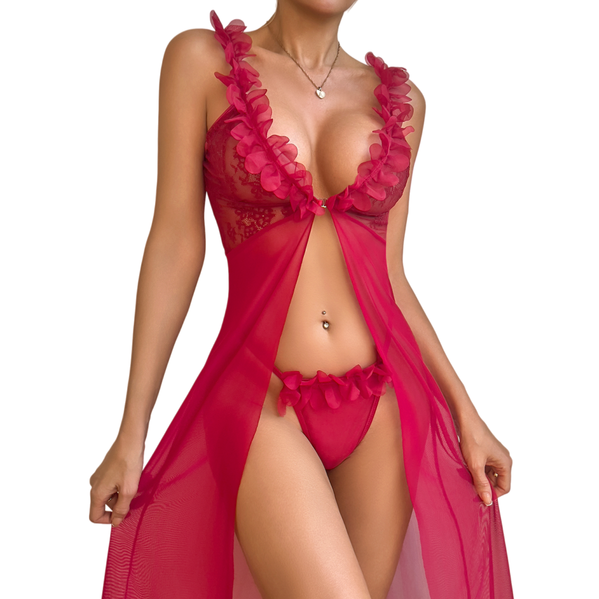 Women's Sexy Red Lace Robe & T – Kimono Sheer Floral Bewertung und Preis