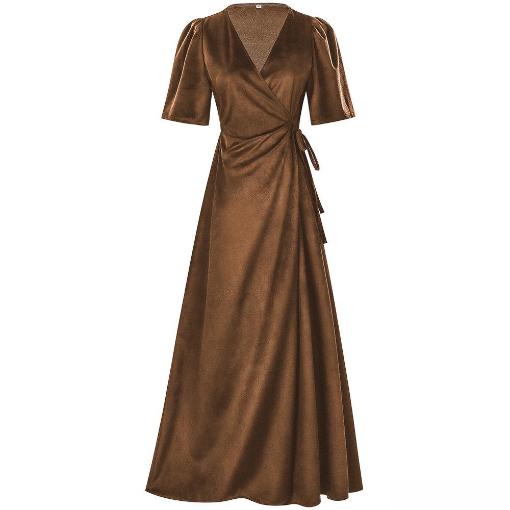 Ladies Long V-Neck Wrap Slim P – Linen Dress Wrap Bewertung und Preis
