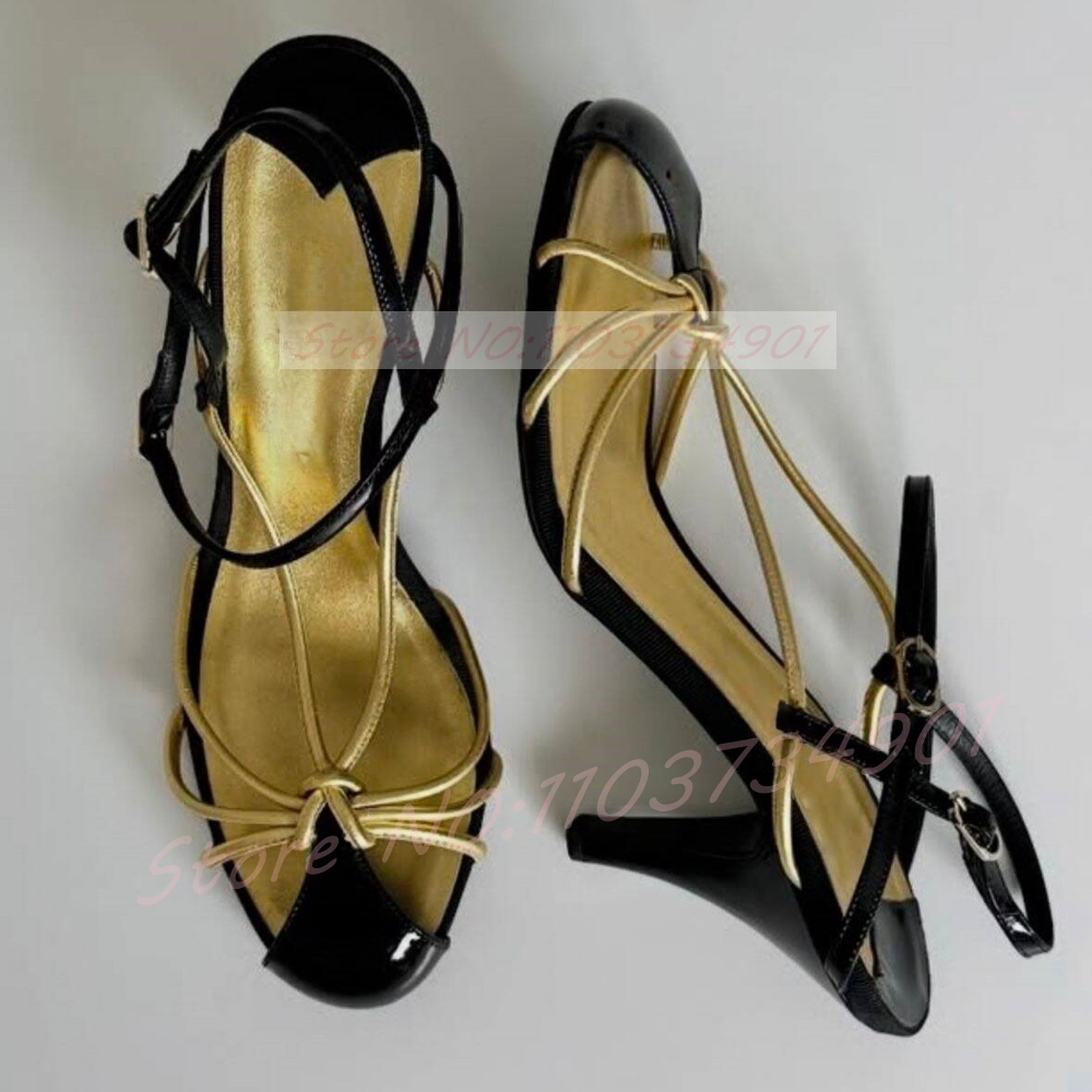 Gold Caged Strappy Knot Sandal – Sandal Strappy Heeled Bewertung und Preis