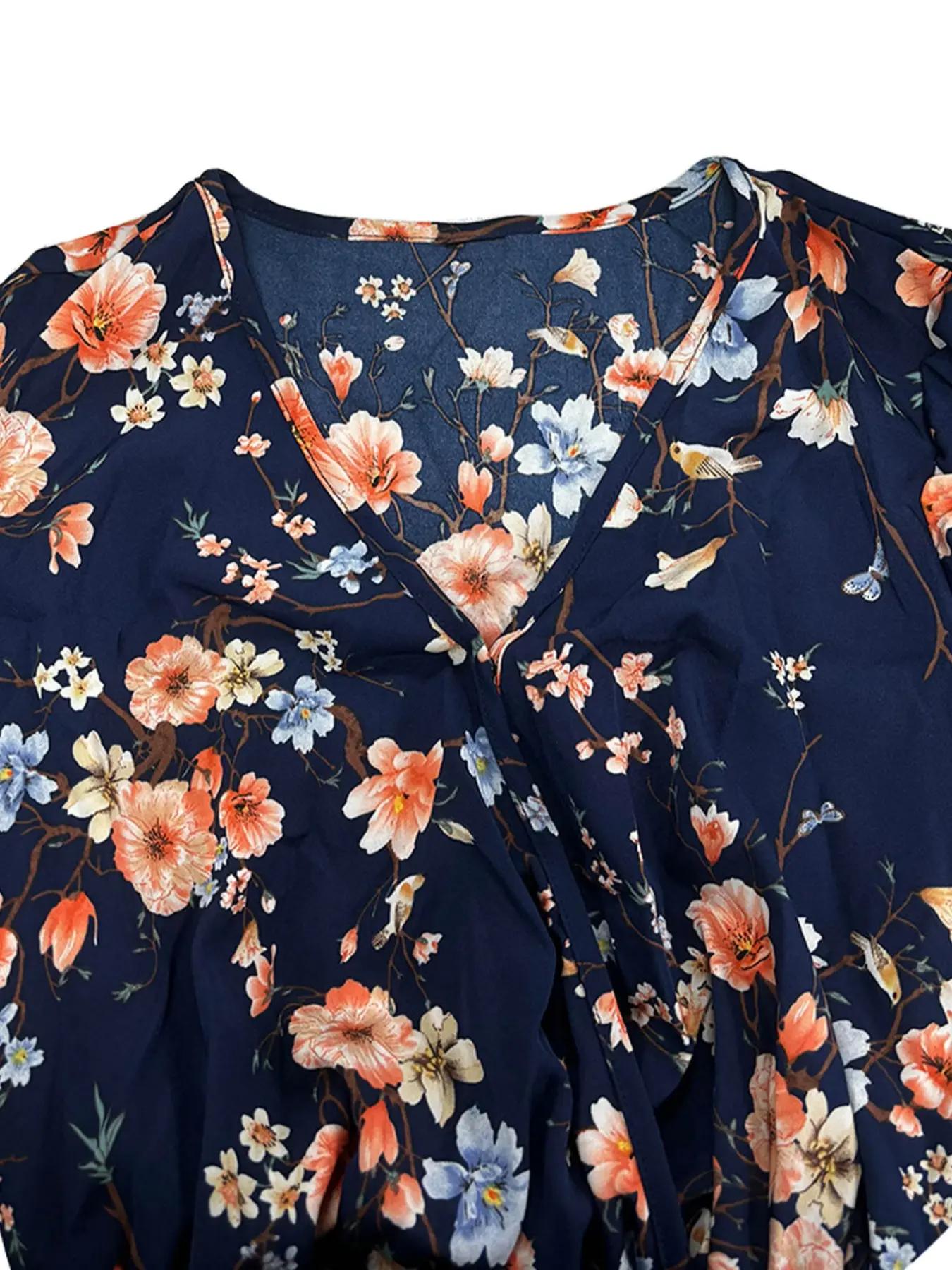 【Plus Size】 Floral Print Tie S – Romper Floral Print Bewertung und Preis