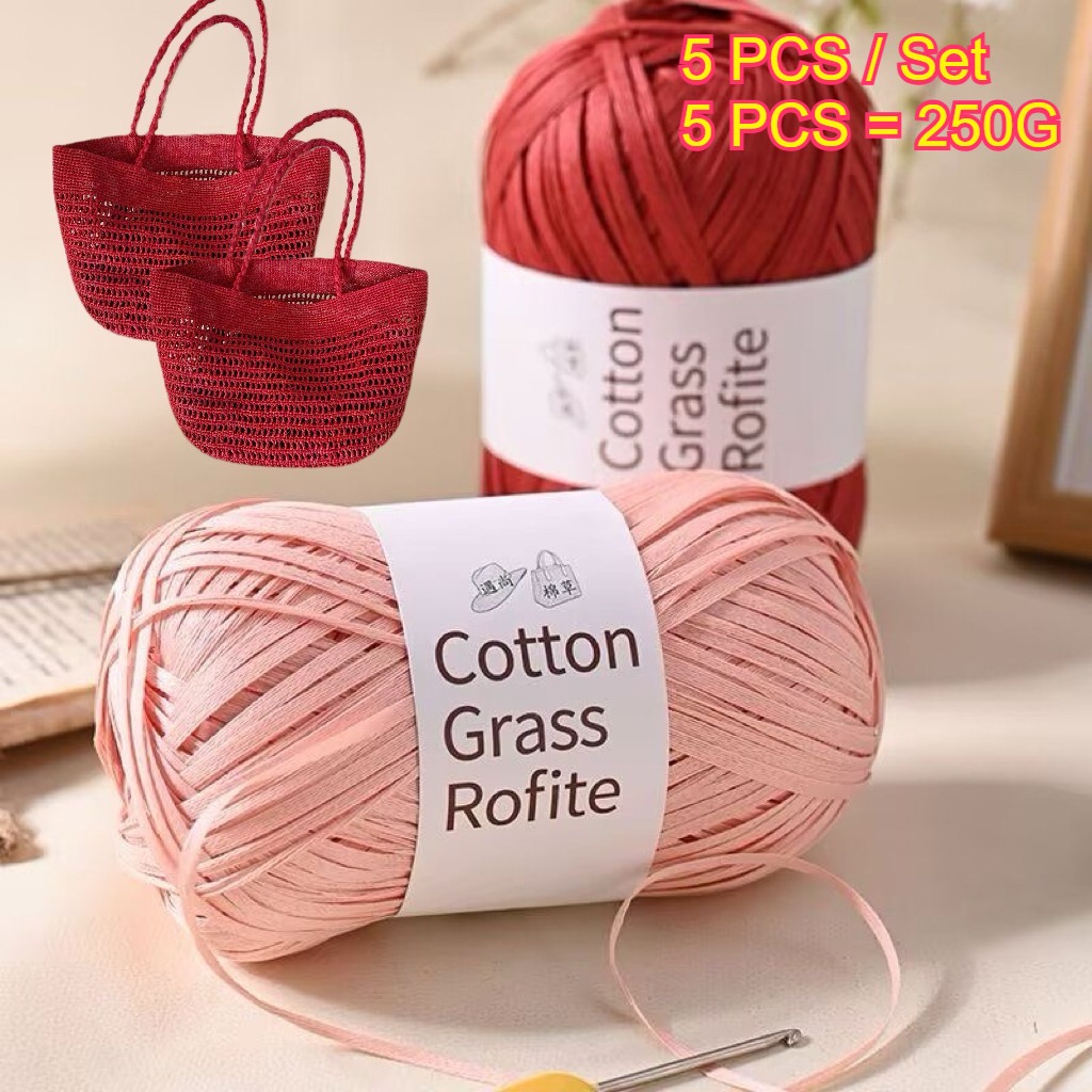 5PCS 250g Raffia Paper Rope Kn – Crochet Bag Raffia Bewertung und Preis