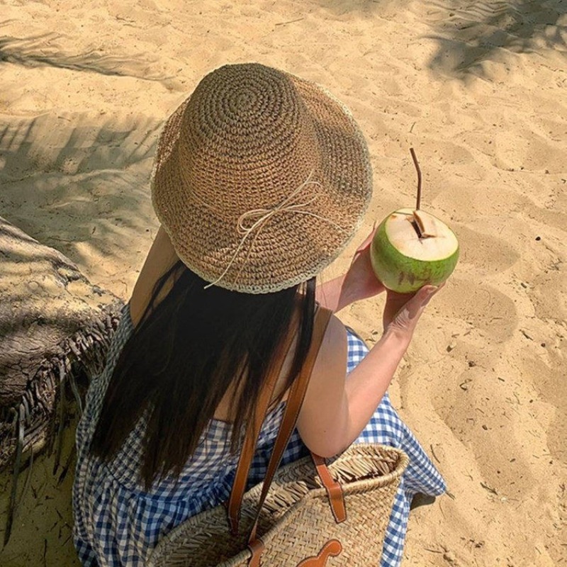 1pc Women's Summer Beach Straw – Hat Floppy Wide Bewertung und Preis