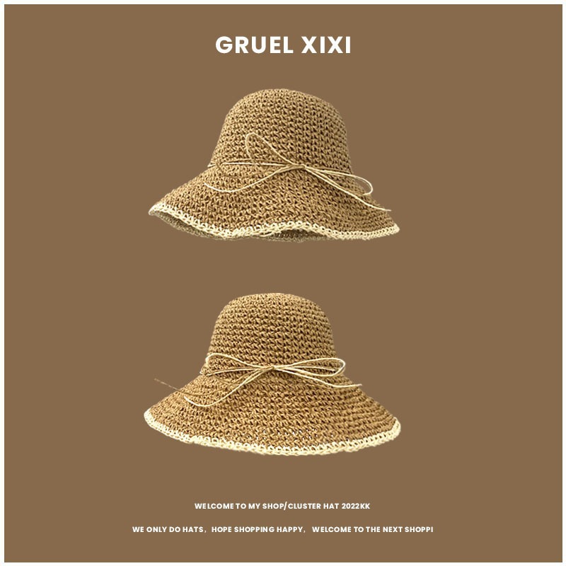 1pc Women's Summer Beach Straw – Hat Floppy Wide Bewertung und Preis