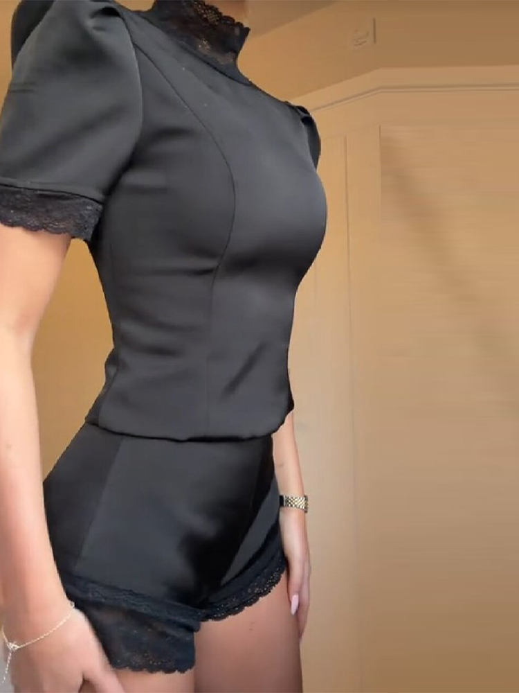 New Satin Lace Edge Top Short  – Blouse Off Shoulder Bewertung und Preis
